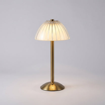 Wireless LED table lamp featuring a touch sensor and dimmable light, designed with a crystal-inspired cordless design for elegant home decor. 1