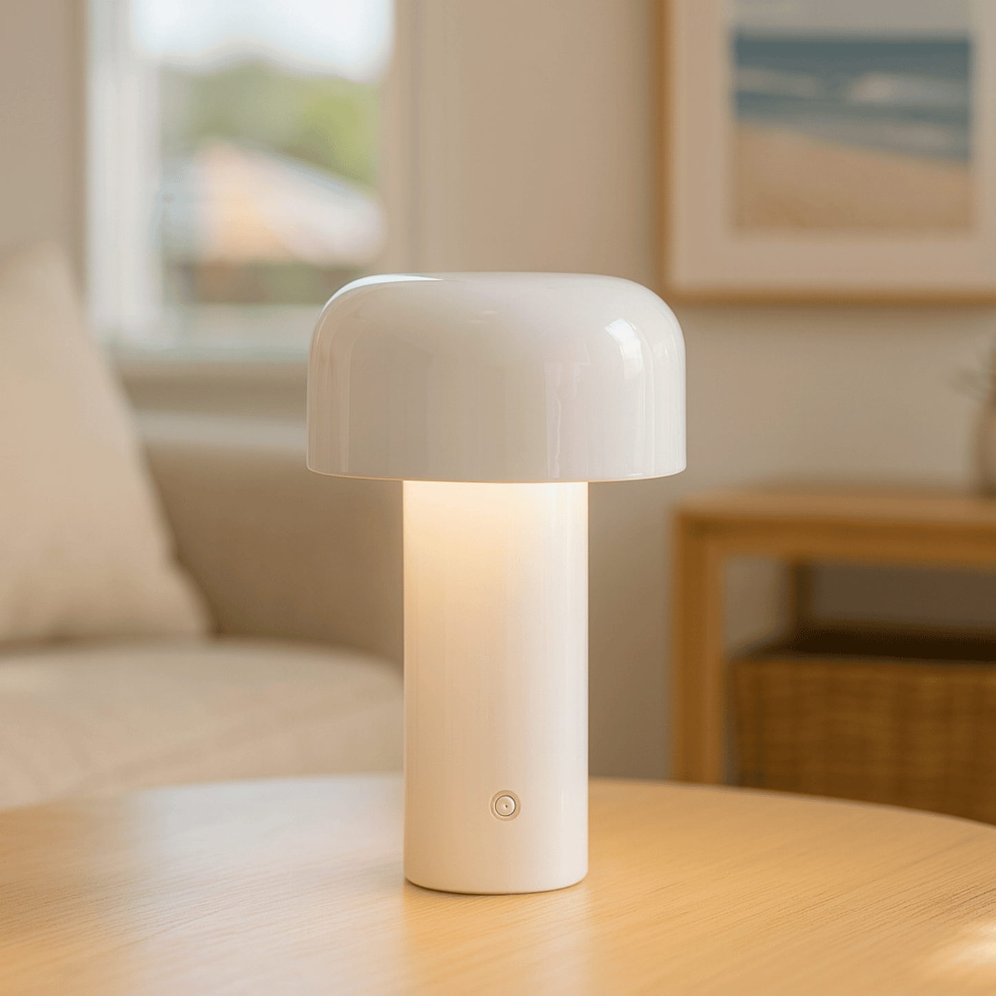 Wireless metal table lamp featuring a sleek design, dimmable LED light, and a rechargeable battery for versatile lighting solutions in any space. 0