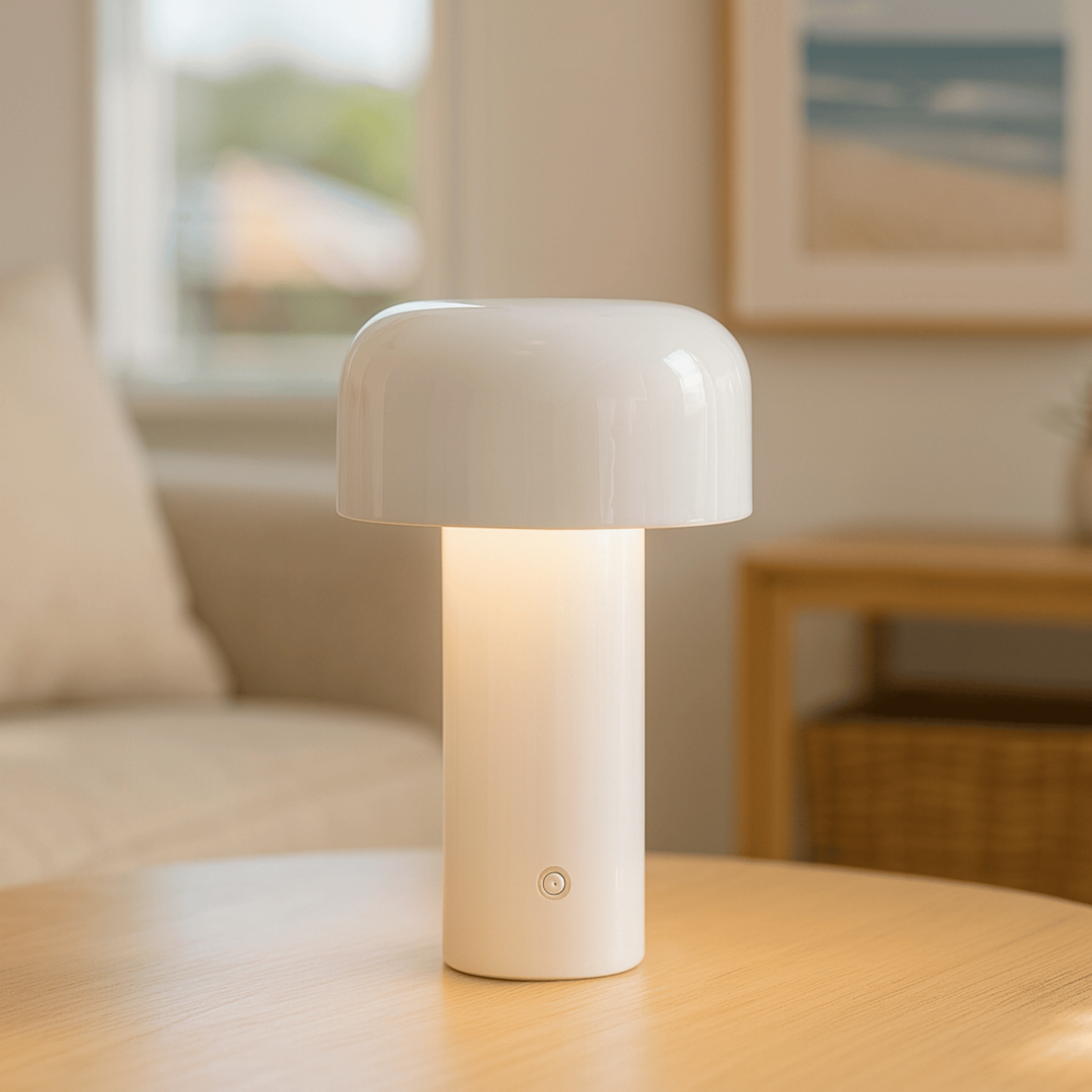 Wireless metal table lamp featuring a sleek design, dimmable LED light, and a rechargeable battery for versatile lighting solutions in any space. 0