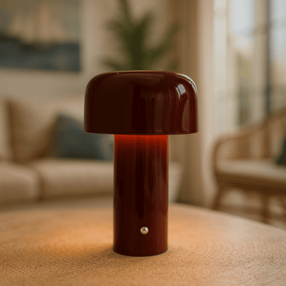 Wireless metal table lamp featuring a sleek design, dimmable LED light, and a rechargeable battery for versatile lighting solutions in any space. 8