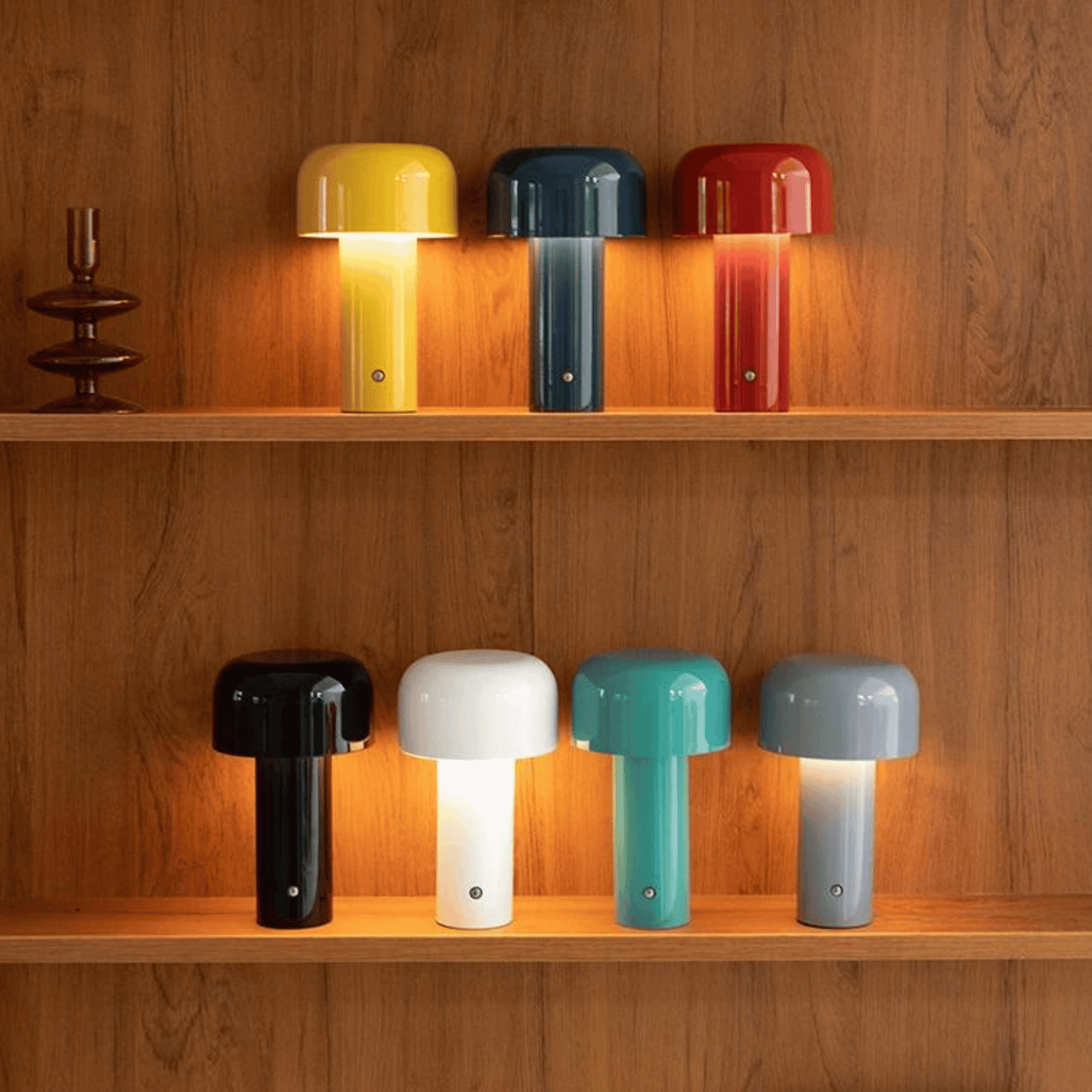 Wireless metal table lamp featuring a sleek design, dimmable LED light, and a rechargeable battery for versatile lighting solutions in any space. 5