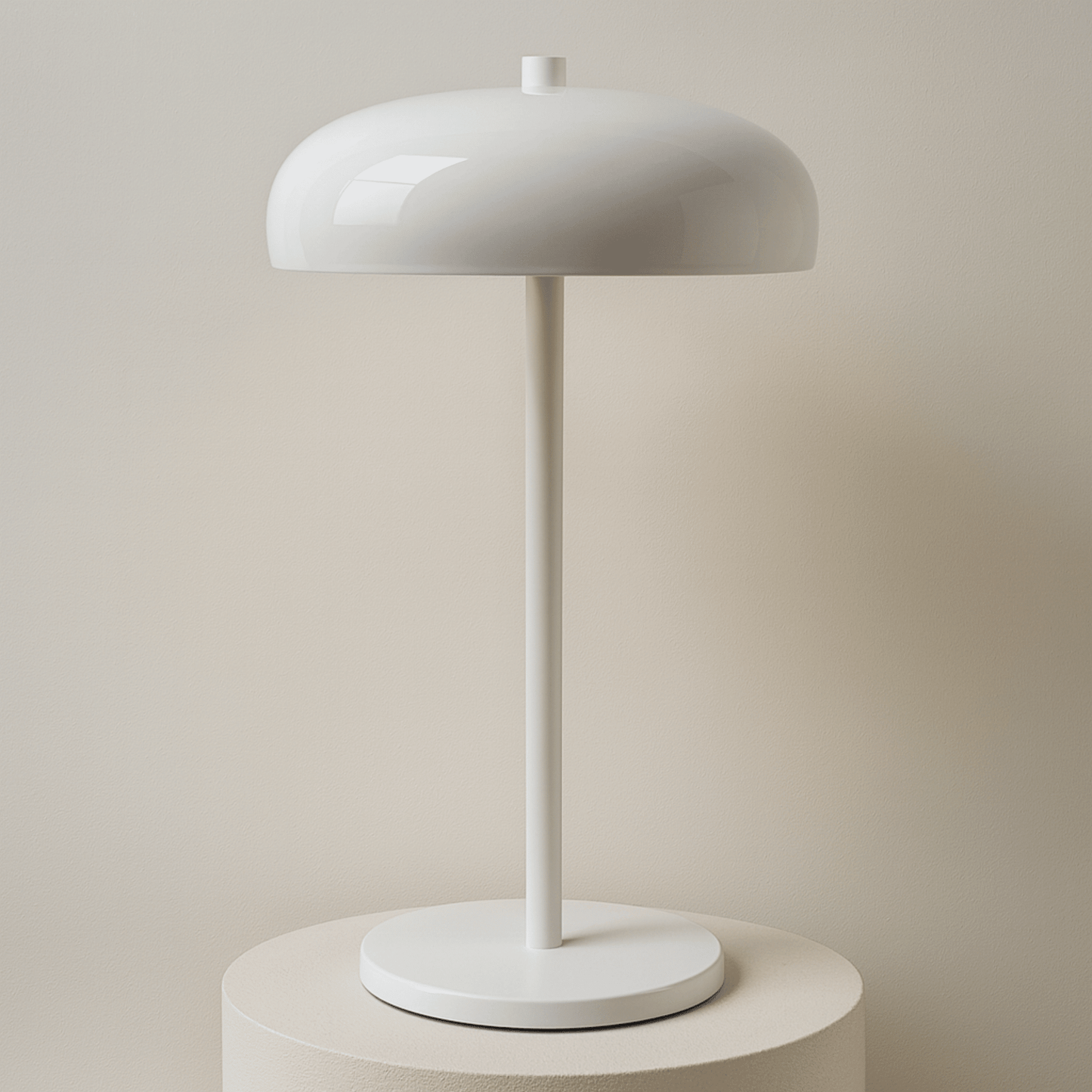Wireless table lamp featuring a sleek metal design, dimmable LED functionality, perfect for modern bedside or desk use, and rechargeable for convenience. 0