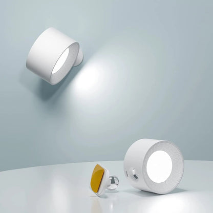 Wireless wall lamp featuring a minimalist design, 360° rotation, and dimmable LED, perfect for modern home decor and versatile lighting solutions. Recharge 0