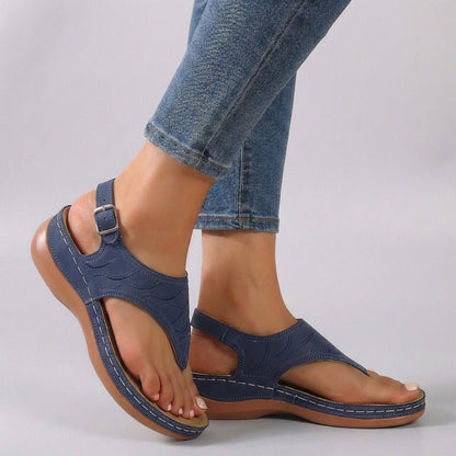 Women's ankle strap wedge sandals featuring an adjustable fit, designed for comfort and style, perfect for summer outings. 3
