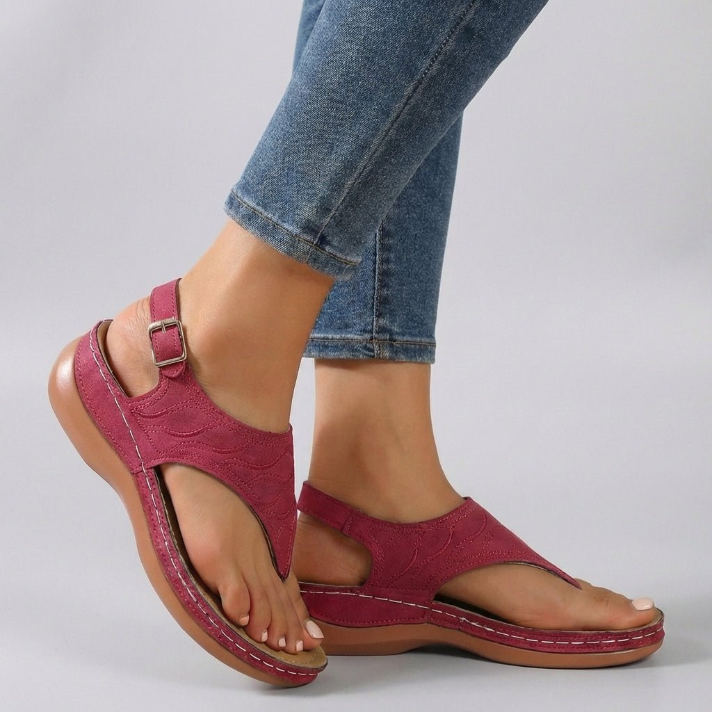 Women's ankle strap wedge sandals featuring an adjustable fit, designed for comfort and style, perfect for summer outings. 2