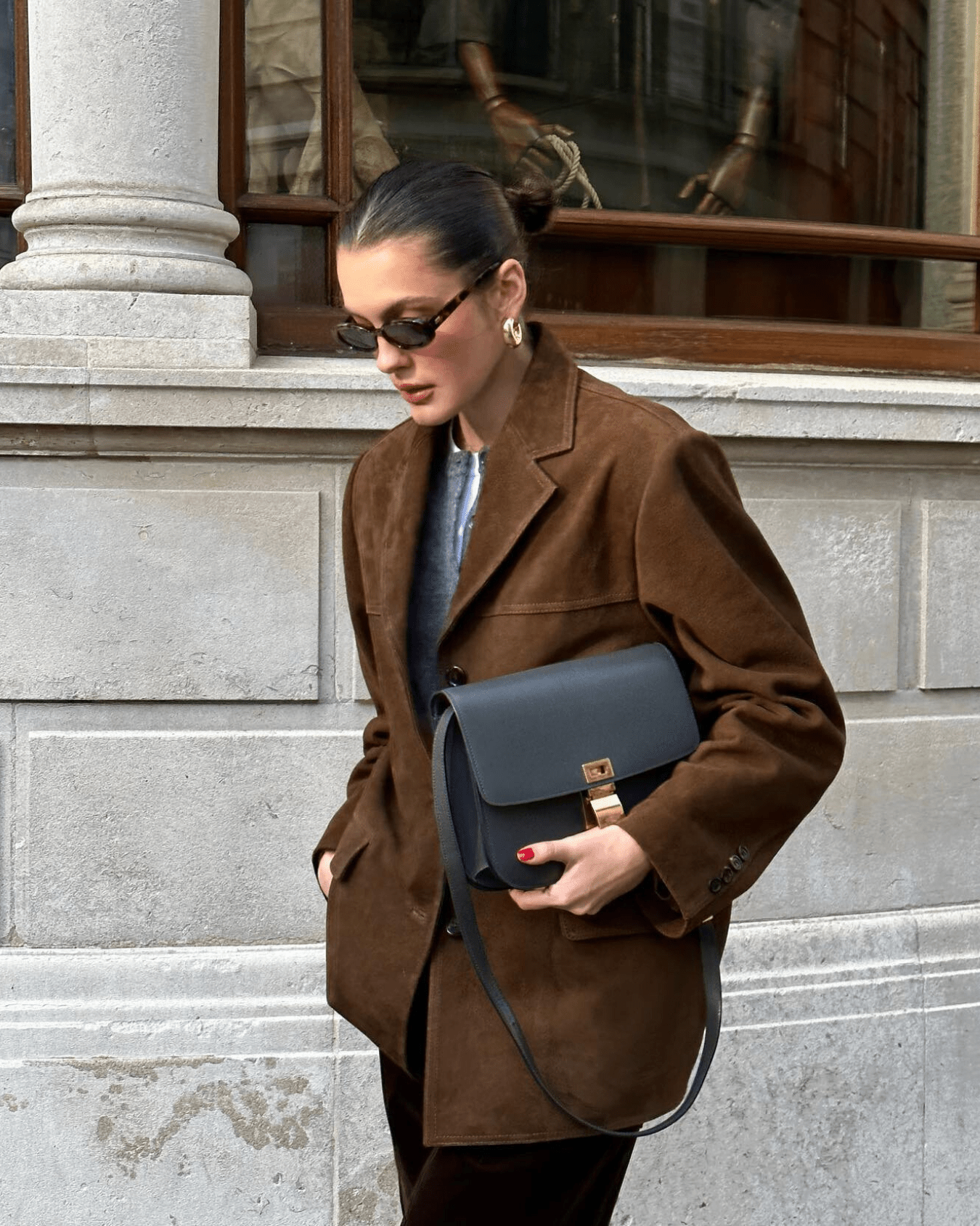 Women's tailored fit blazer in soft suede look, perfect for versatile office and casual wear, showcasing a chic and modern design. 4