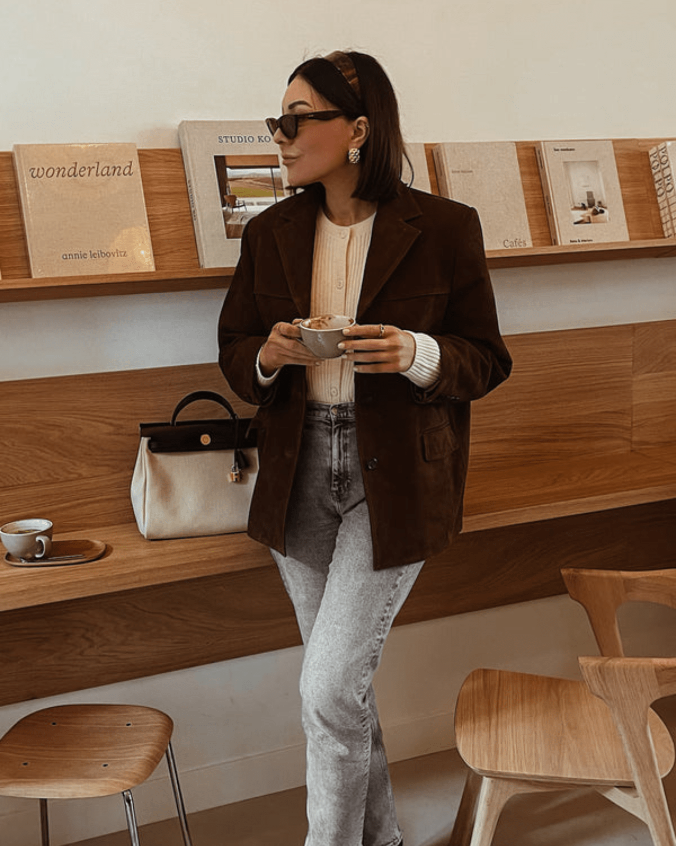 Women's tailored fit blazer in soft suede look, perfect for versatile office and casual wear, showcasing a chic and modern design. 6