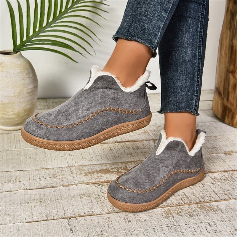 Women's slip-on ankle-high boots featuring a stylish textured sole, perfect for casual everyday wear. 3