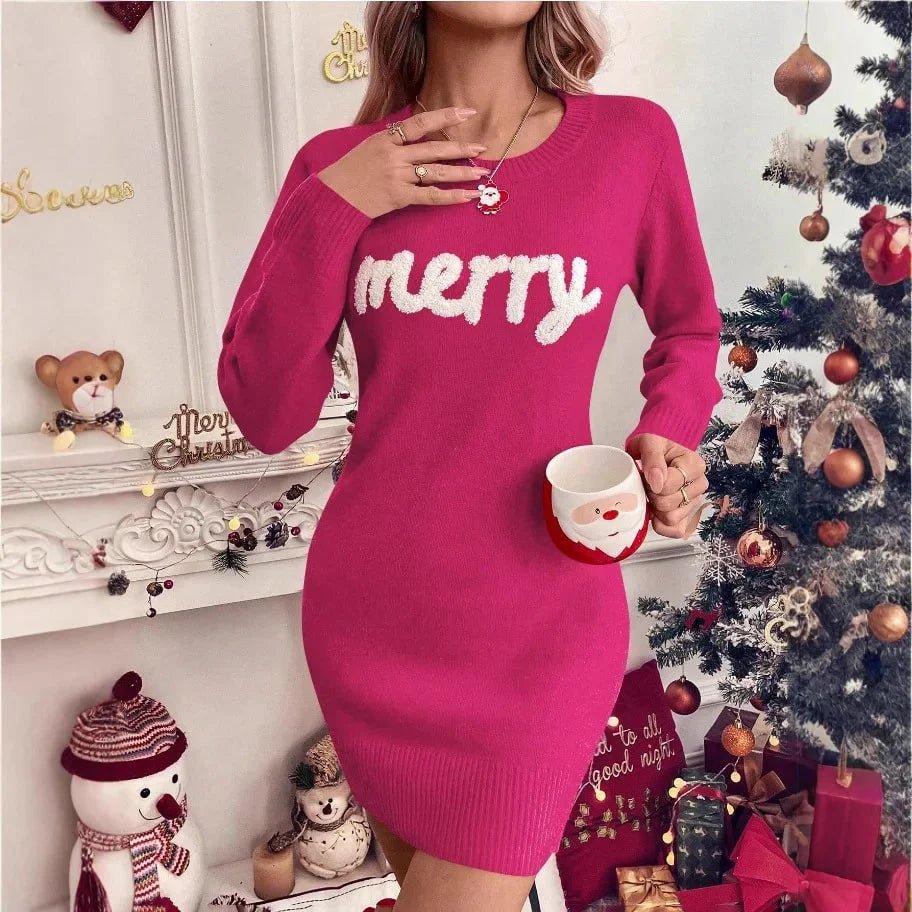 Women's Christmas jumper featuring a festive tree pattern, made from a cozy cotton-blend knit, perfect for winter wear. 3