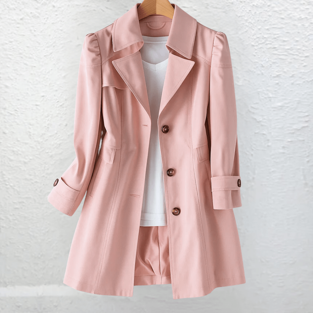 Women's lightweight fabric coat with a tailored cut, featuring an elegant vintage summer style, perfect for warm-weather occasions. 2