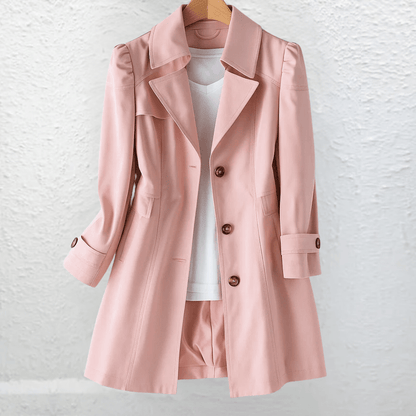 Women's lightweight fabric coat with a tailored cut, featuring an elegant vintage summer style, perfect for warm-weather occasions. 2