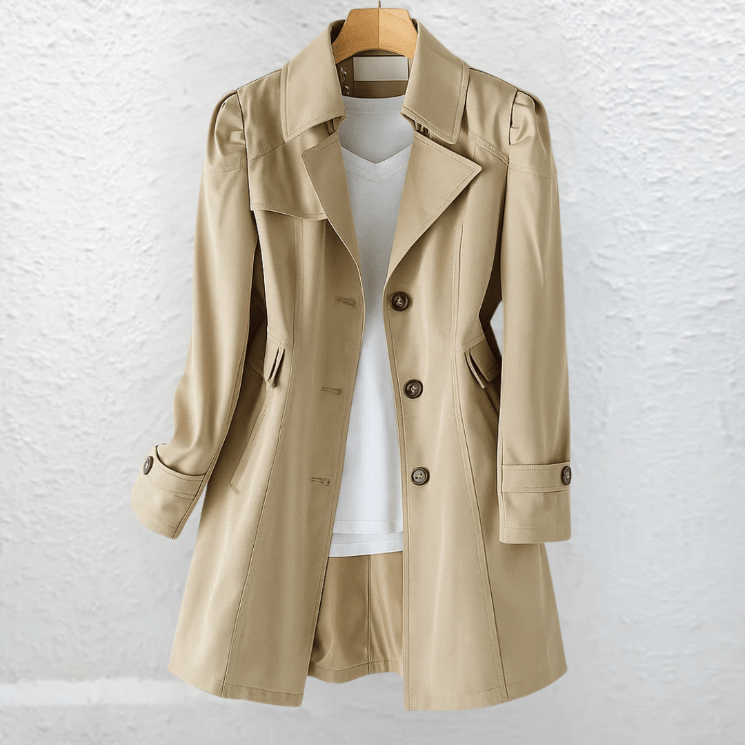 Women's lightweight fabric coat with a tailored cut, featuring an elegant vintage summer style, perfect for warm-weather occasions. 3