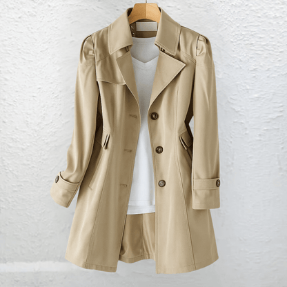 Women's lightweight fabric coat with a tailored cut, featuring an elegant vintage summer style, perfect for warm-weather occasions. 3
