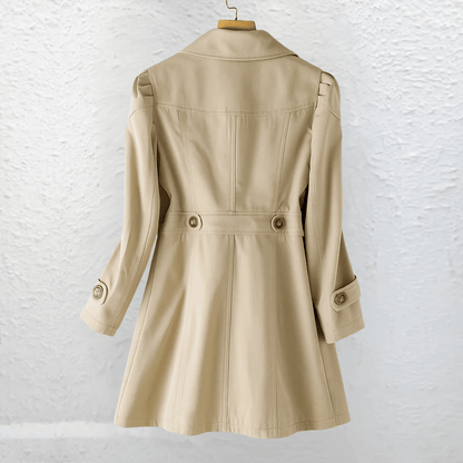 Women's lightweight fabric coat with a tailored cut, featuring an elegant vintage summer style, perfect for warm-weather occasions. 5