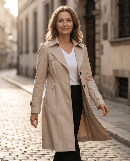 Women's lightweight fabric coat with a tailored cut, featuring an elegant vintage summer style, perfect for warm-weather occasions. 6