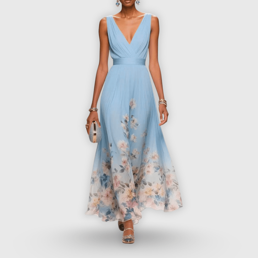 Lightweight women's summer dress in a flattering fit, perfect for formal occasions and versatile styling options. 0