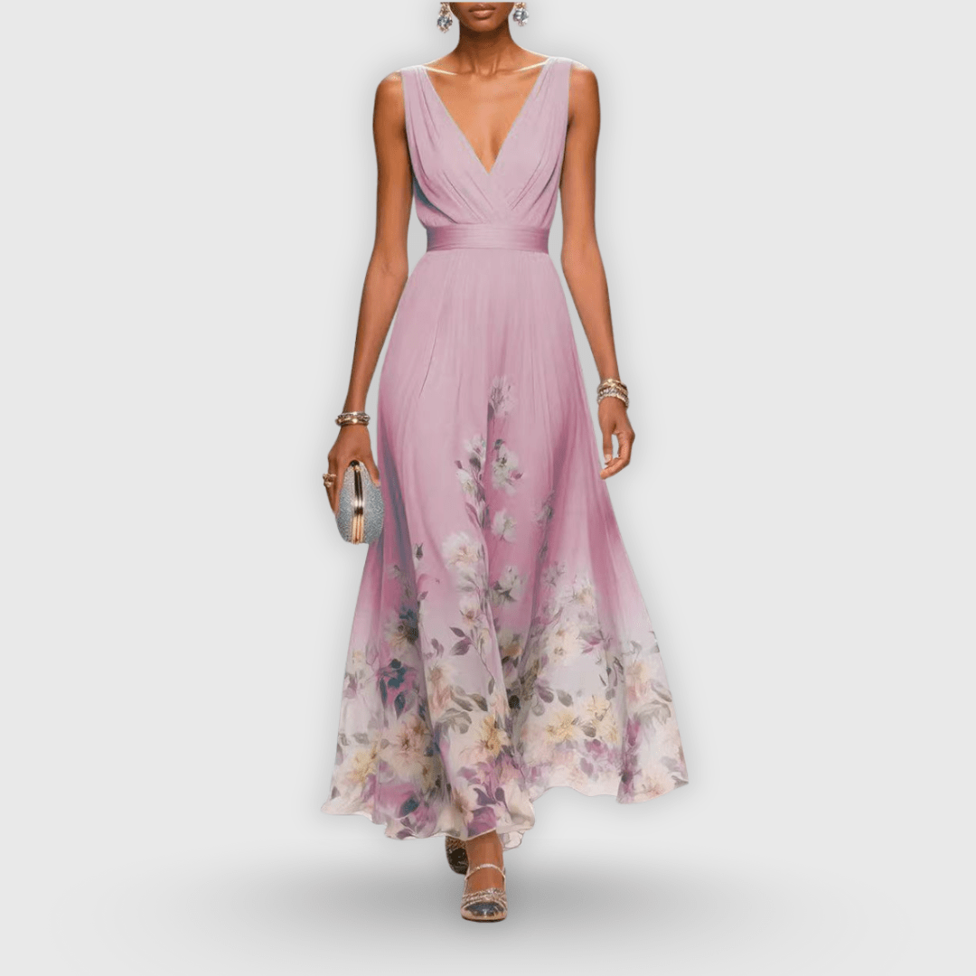 Lightweight women's summer dress in a flattering fit, perfect for formal occasions and versatile styling options. 1