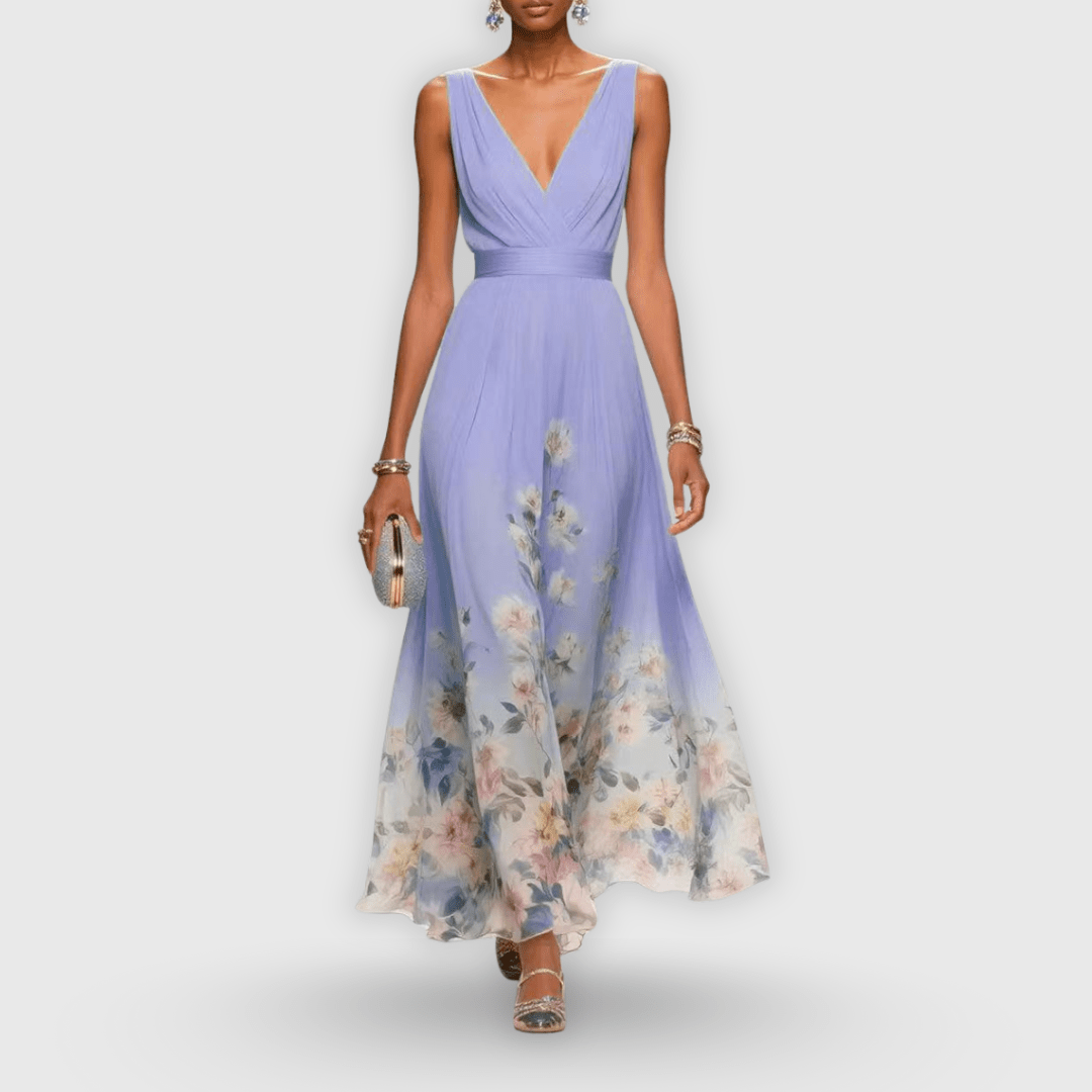 Lightweight women's summer dress in a flattering fit, perfect for formal occasions and versatile styling options. 2
