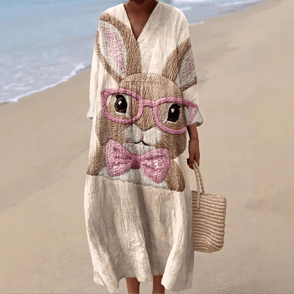 Elegant women's mid-length dress with a chic loose fit, perfect for summer and formal occasions, featuring a stylish design and comfortable fabric. 0