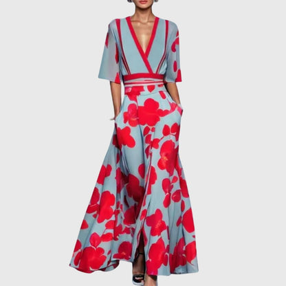 Womens dress featuring a flattering silhouette and vibrant floral design, made from soft breathable fabric, perfect for spring occasions. 0