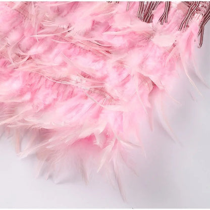 Women's Feather Mini Dress with Flattering Fit and Glamorous Detailing – Perfect Cocktail Dress for Evening Events 8