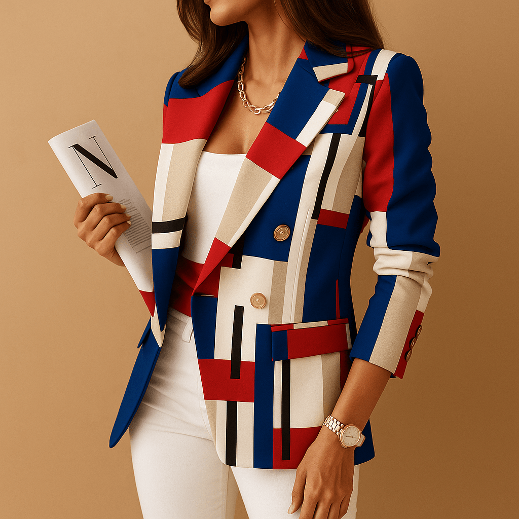 Elegant black women's fitted blazer featuring functional pockets, perfect for professional and stylish outfits in classic shades. 4