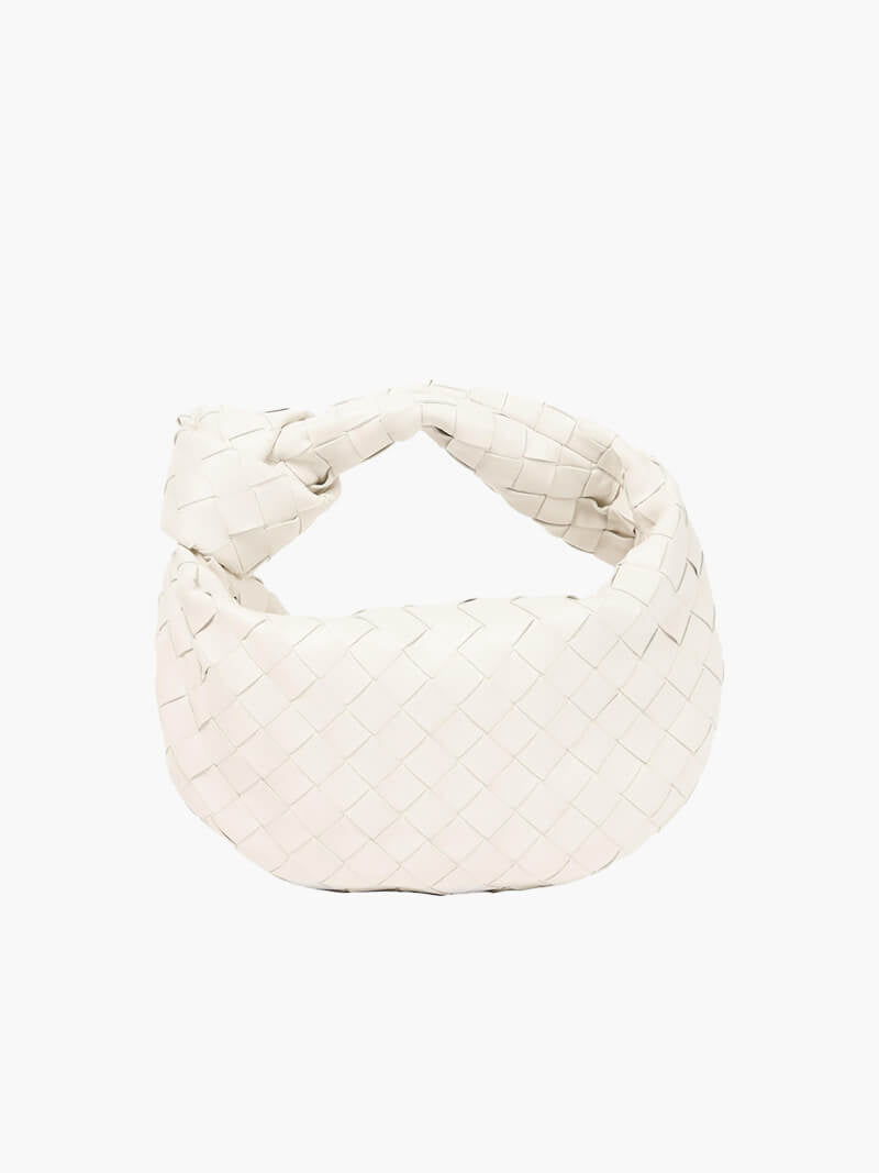 Women's vegan leather handbag featuring a stylish woven grid design, perfect for adding elegance and practicality to any outfit or occasion. 16