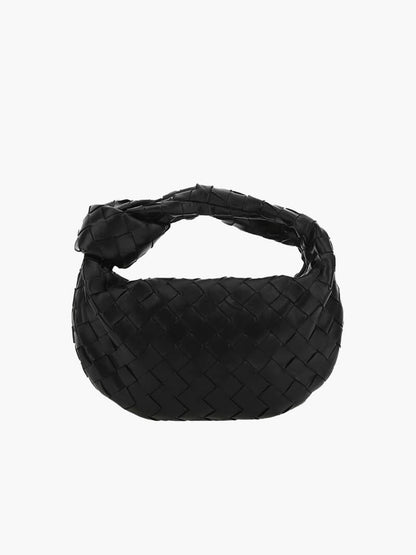 Women's vegan leather handbag featuring a stylish woven grid design, perfect for adding elegance and practicality to any outfit or occasion. 0