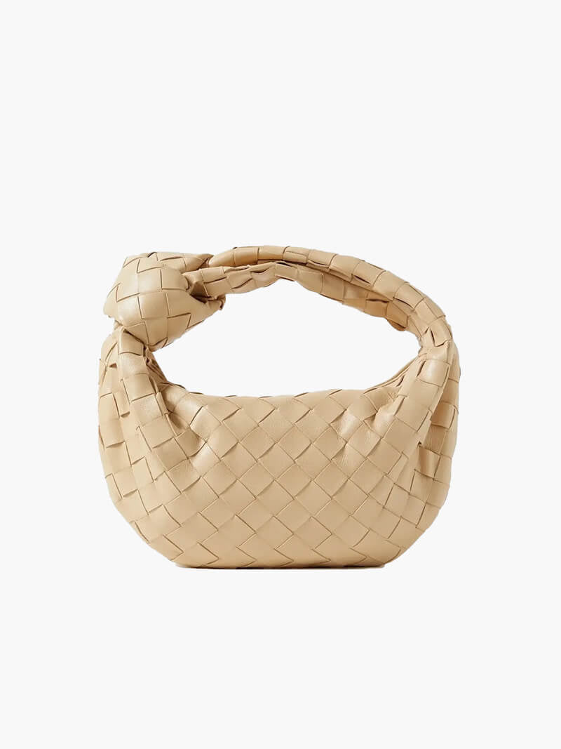 Women's vegan leather handbag featuring a stylish woven grid design, perfect for adding elegance and practicality to any outfit or occasion. 12