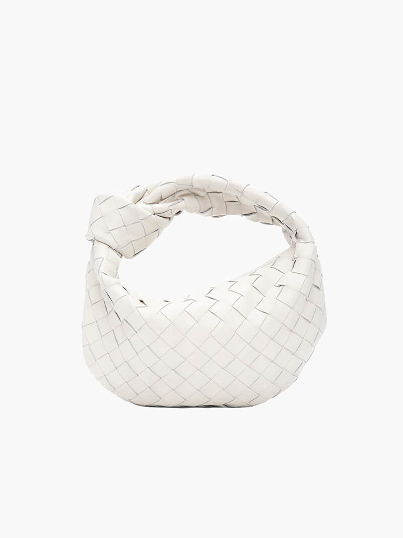 Women's vegan leather handbag featuring a stylish woven grid design, perfect for adding elegance and practicality to any outfit or occasion. 15