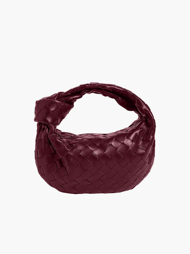 Women's vegan leather handbag featuring a stylish woven grid design, perfect for adding elegance and practicality to any outfit or occasion. 13