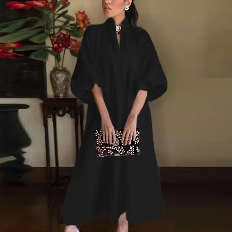 Women's high neck maxi dress with a relaxed fit, featuring a sleeveless elegant design perfect for summer and formal occasions. 1