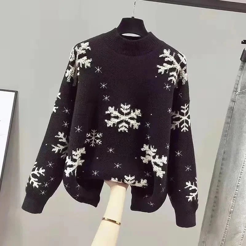 Women's dip-dye patterned jumper featuring a stylish bow sash detail, perfect for casual winter wear with a comfortable O-neck design. 0