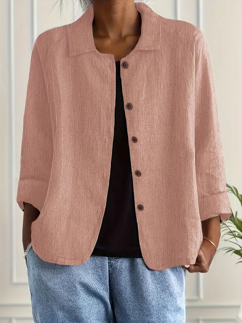Women's lightweight button front jacket in various colors, perfect for summer layering, featuring a casual design for versatile styling. 1