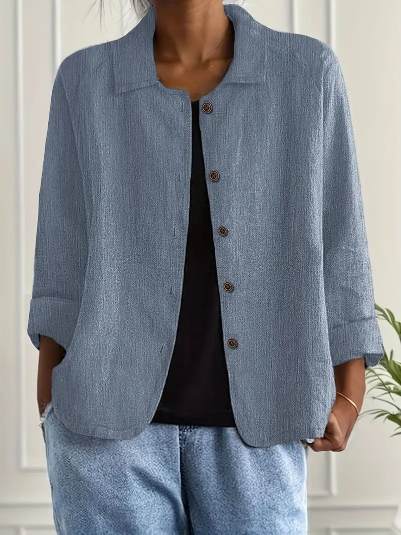 Women's lightweight button front jacket in various colors, perfect for summer layering, featuring a casual design for versatile styling. 3