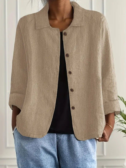 Women's lightweight button front jacket in various colors, perfect for summer layering, featuring a casual design for versatile styling. 2
