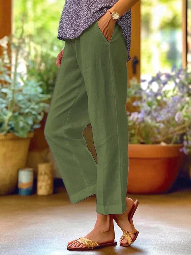 Women's Linen Pants with Relaxed Fit – Lightweight White Linen Summer Pants for Comfort and Versatile Styling 4