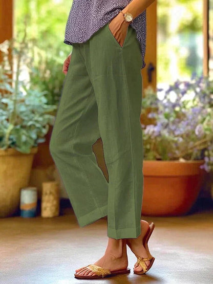 Women's Linen Pants with Relaxed Fit – Lightweight White Linen Summer Pants for Comfort and Versatile Styling 4