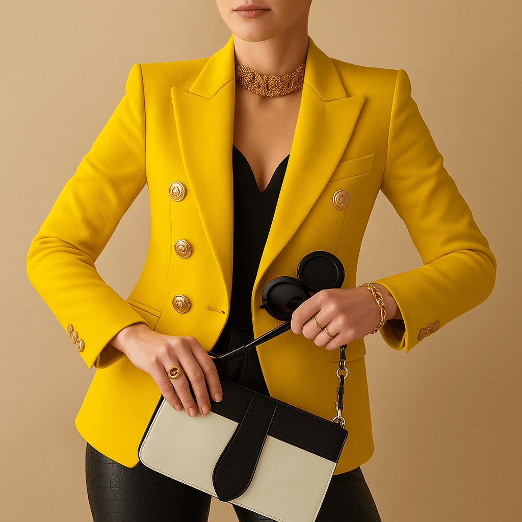 Women's long blazer featuring elegant details, available in black, beige, and gray, perfect for versatile wear in any occasion. 4
