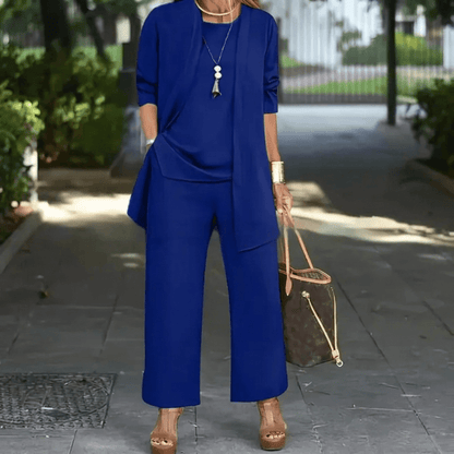 Women's loungewear set featuring wide leg pants and a stylish cardigan jacket, perfect for everyday comfort and chic layering. 5