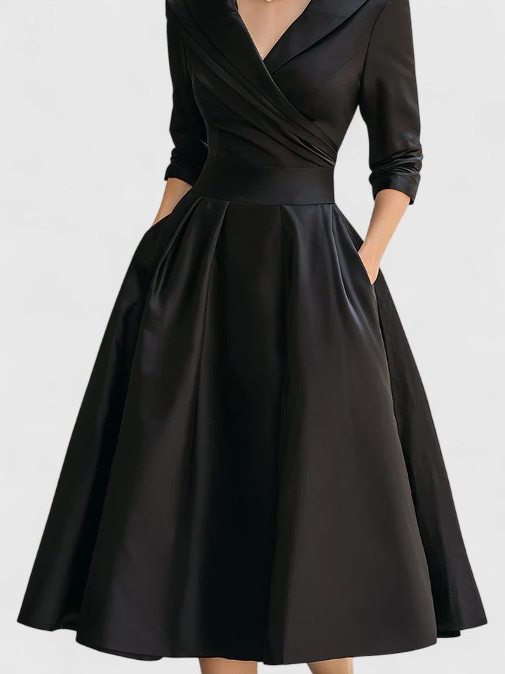 Womens Midi Dress with Discreet Pockets – Elegant Versatile Formal Dress for Wedding Guest and Special Occasions 2