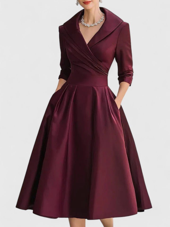 Womens Midi Dress with Discreet Pockets – Elegant Versatile Formal Dress for Wedding Guest and Special Occasions 5