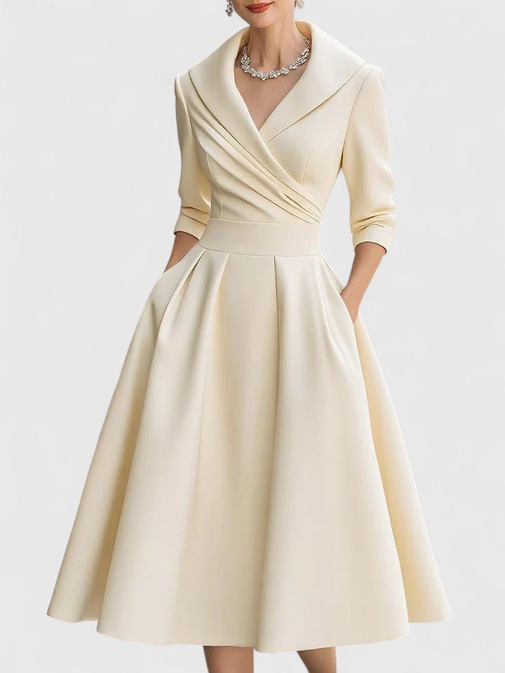 Womens Midi Dress with Discreet Pockets – Elegant Versatile Formal Dress for Wedding Guest and Special Occasions 6