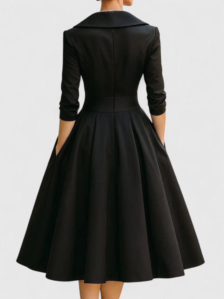 Womens Midi Dress with Discreet Pockets – Elegant Versatile Formal Dress for Wedding Guest and Special Occasions 3