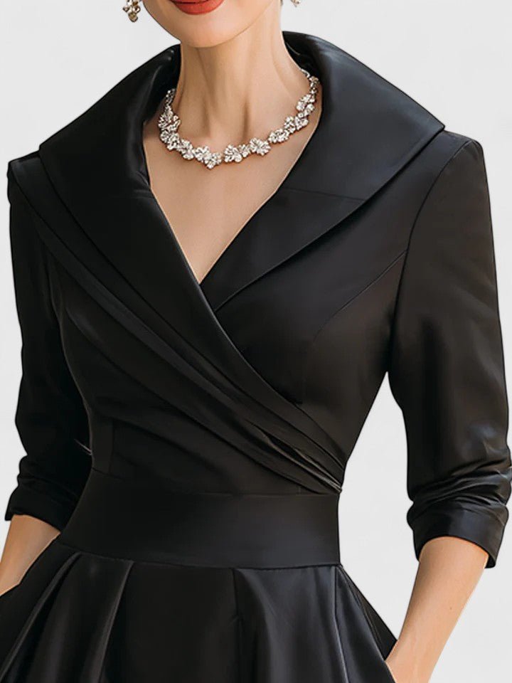 Womens Midi Dress with Discreet Pockets – Elegant Versatile Formal Dress for Wedding Guest and Special Occasions 1
