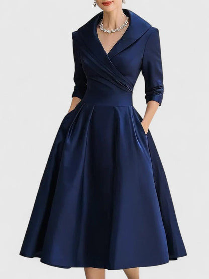 Womens Midi Dress with Discreet Pockets – Elegant Versatile Formal Dress for Wedding Guest and Special Occasions 4