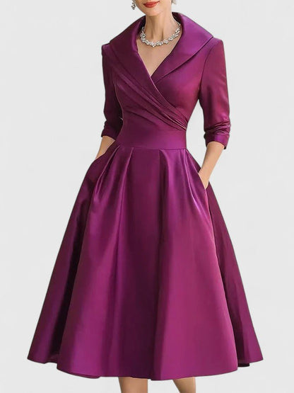 Womens Midi Dress with Discreet Pockets – Elegant Versatile Formal Dress for Wedding Guest and Special Occasions 7