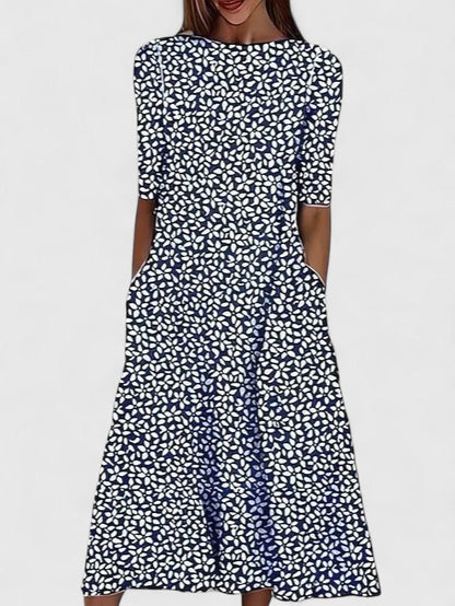 Womens Midi Dress with Floral Print and Stretchable Fabric – Easy Care Summer Style in Plus Size 2