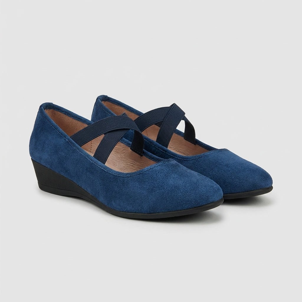 Women's orthopedic wedge flats featuring a stylish criss-cross strap design, perfect for summer comfort and support. 5