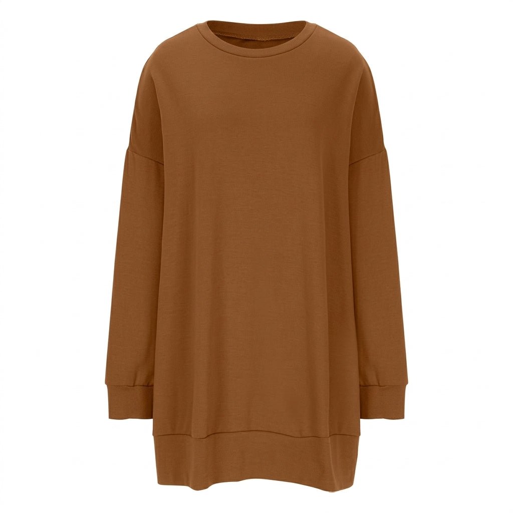 Women's oversized sweater tunic featuring long sleeves and a cozy drop shoulder design, perfect for casual comfort and stylish layering. 8